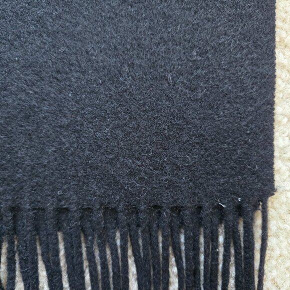 Ann Taylor Woven Cashmere Fringe Scarf Black - Picture 3 of 11